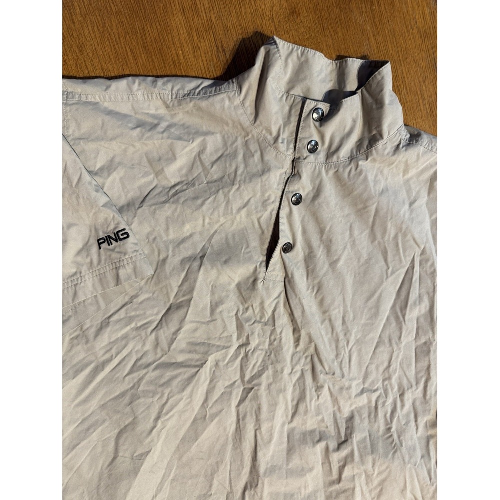 PING‎ Collection Pullover Jacket Mens M Tan Golf Windbreaker 1/4 Snap